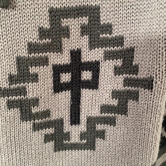 BLACK & GREY KNITTED ZIPPED HOOD SWEATER JACKET SIZE M - Picture 4 of 10